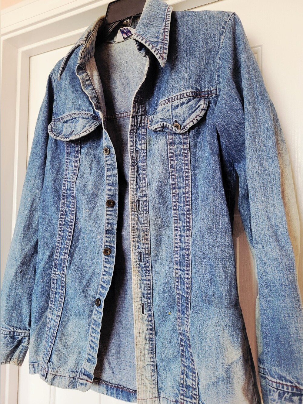 Vintage 1970s Levis Panatela Denim Shacket Trucker Lightweight Jacket - Picture 3 of 13
